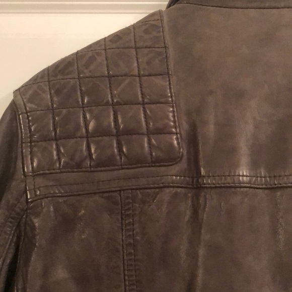 All Saints Conroy Brown Leather Jacket sz small - Picture 8 of 12